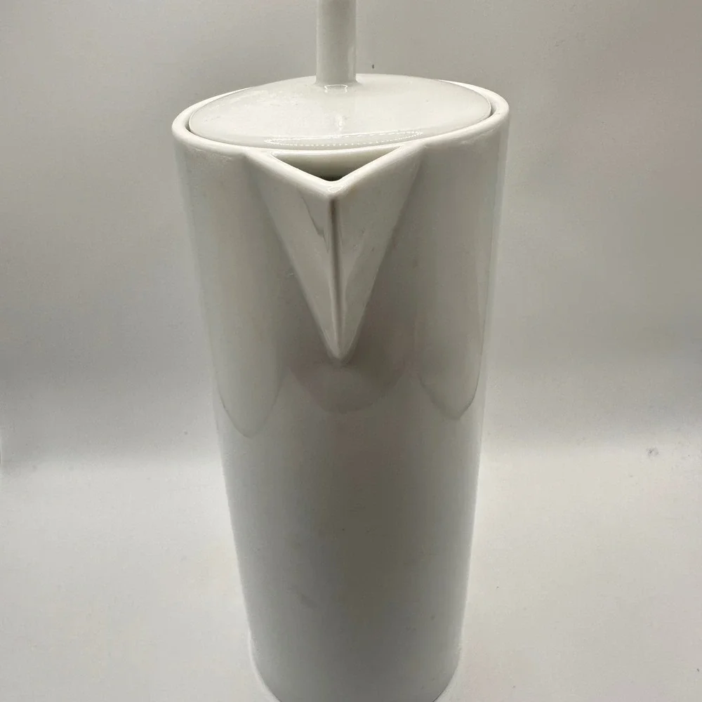 Vintage Vista Alegre Domo White Porcelain Tea/Coffee Pot &Lid Portugal Modernist